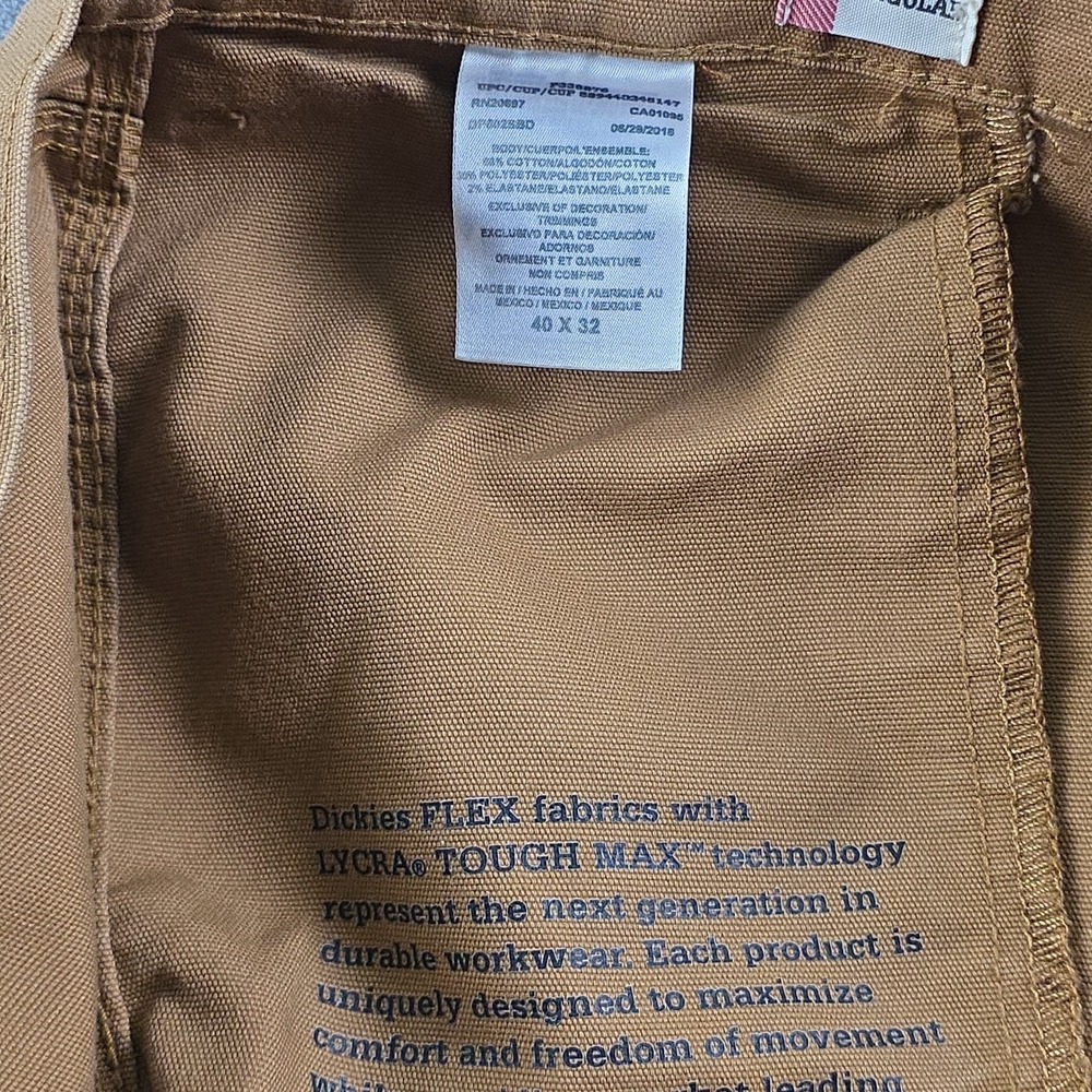 Dickies Flex Carpenter Canvas Work Pants Size 40x32 MSR 40x32 Duck Brown - Picture 10 of 10